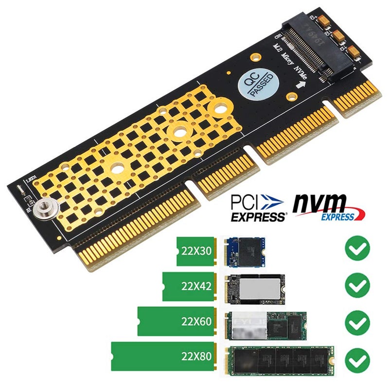 SUPERPLUS M.2 NVMe SSD NGFF to PCIE 3.0 X16 /X4 Adapter M Key Interface Card Support PCI Express 3.0 x4 2230-2280 Size m.2 Full Speed (Black Gold) - Image 4